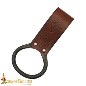Viking Genuine Leather Axe Frog with Celtic Knotwork Design