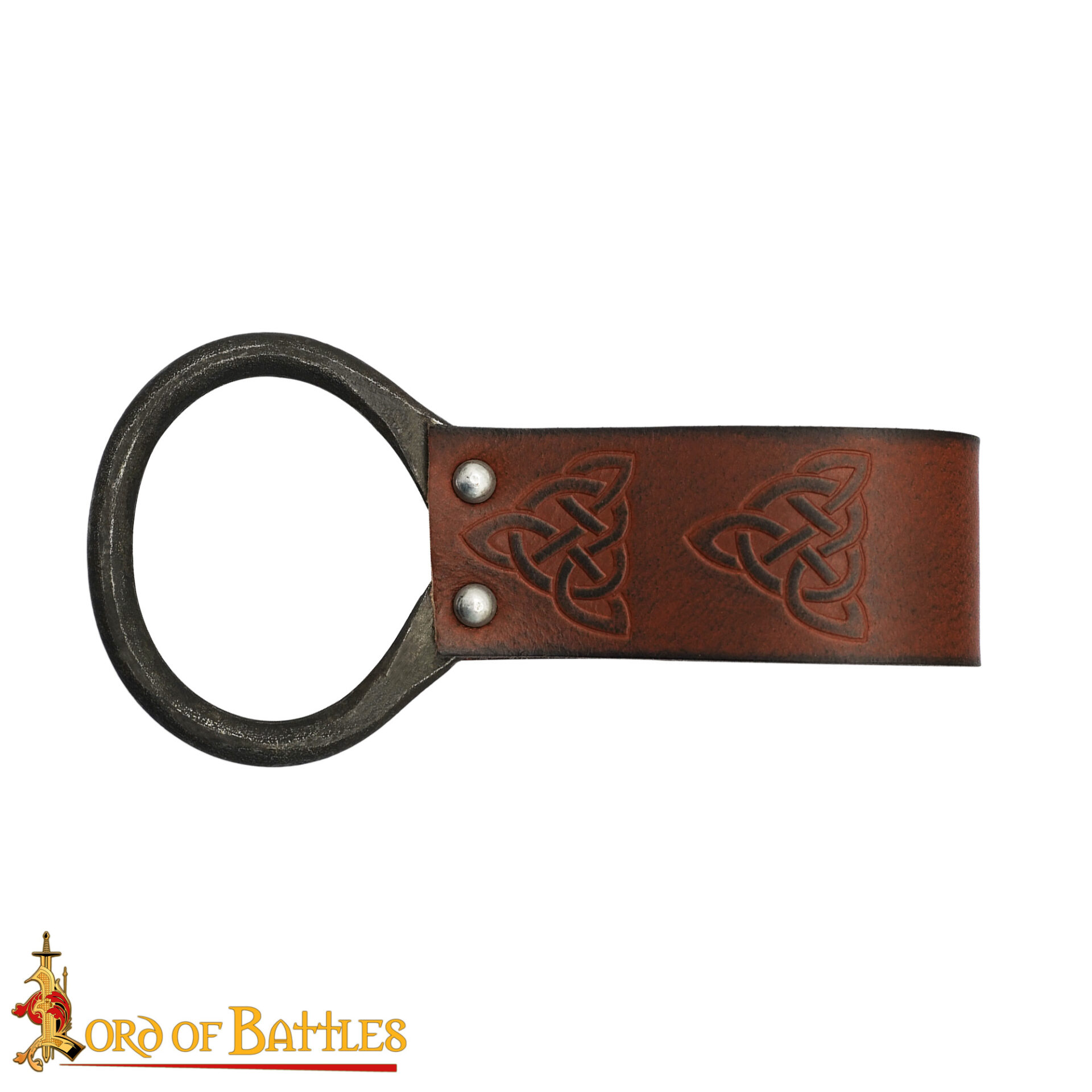 Viking Genuine Leather Axe Frog with Celtic Knotwork Design Viking Genuine Leather Axe Frog with Celtic Knotwork Design