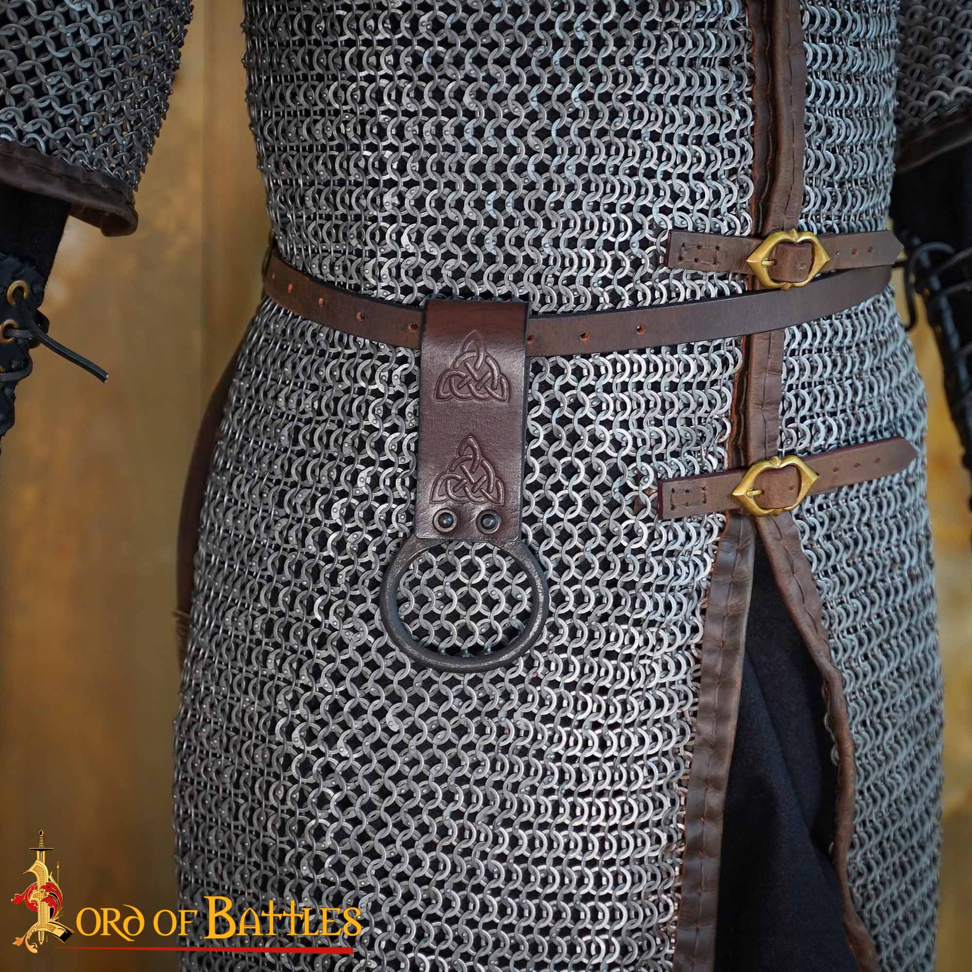 Viking Genuine Leather Axe Frog with Celtic Knotwork Design Viking Genuine Leather Axe Frog with Celtic Knotwork Design