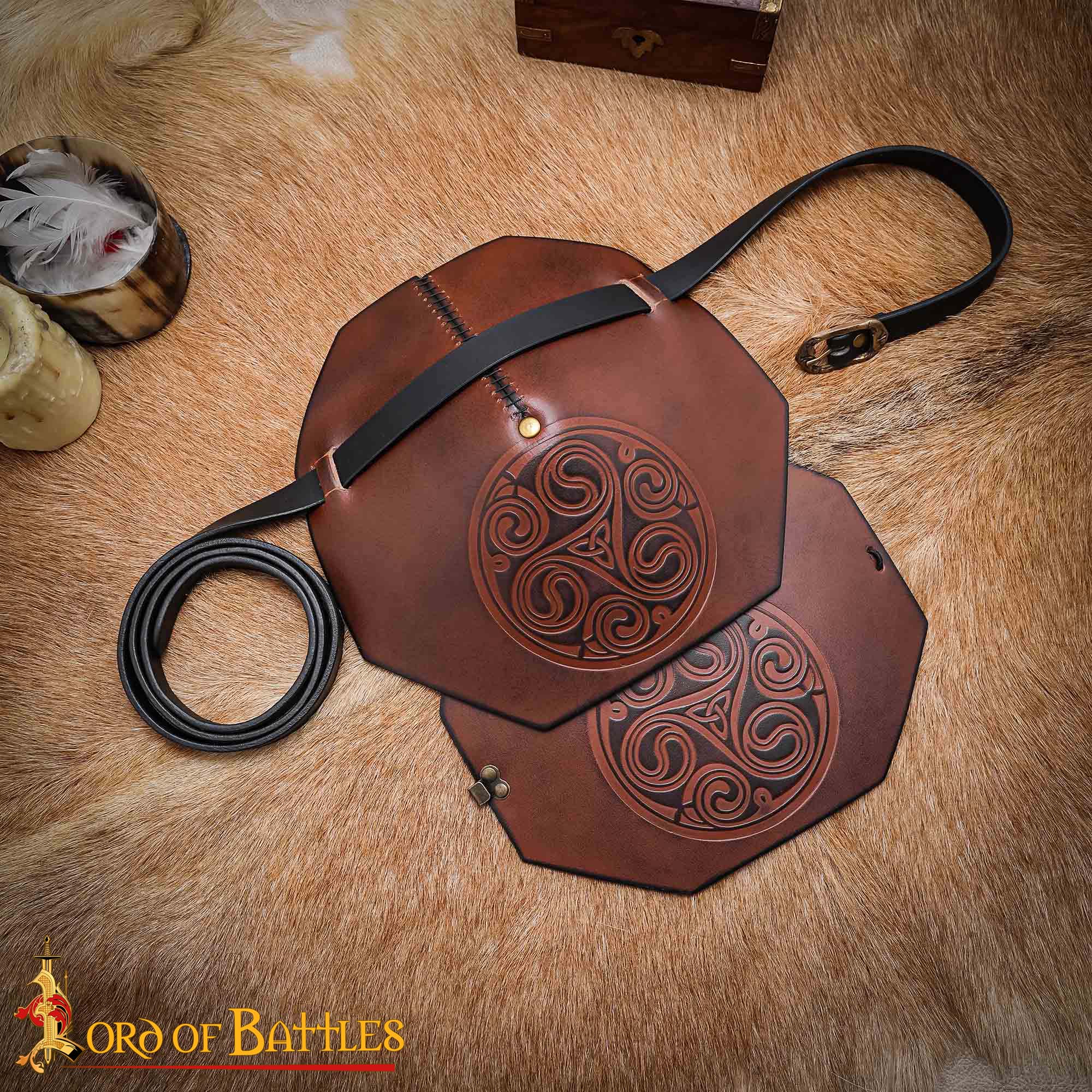 26130BR_4 Leather Pauldrons