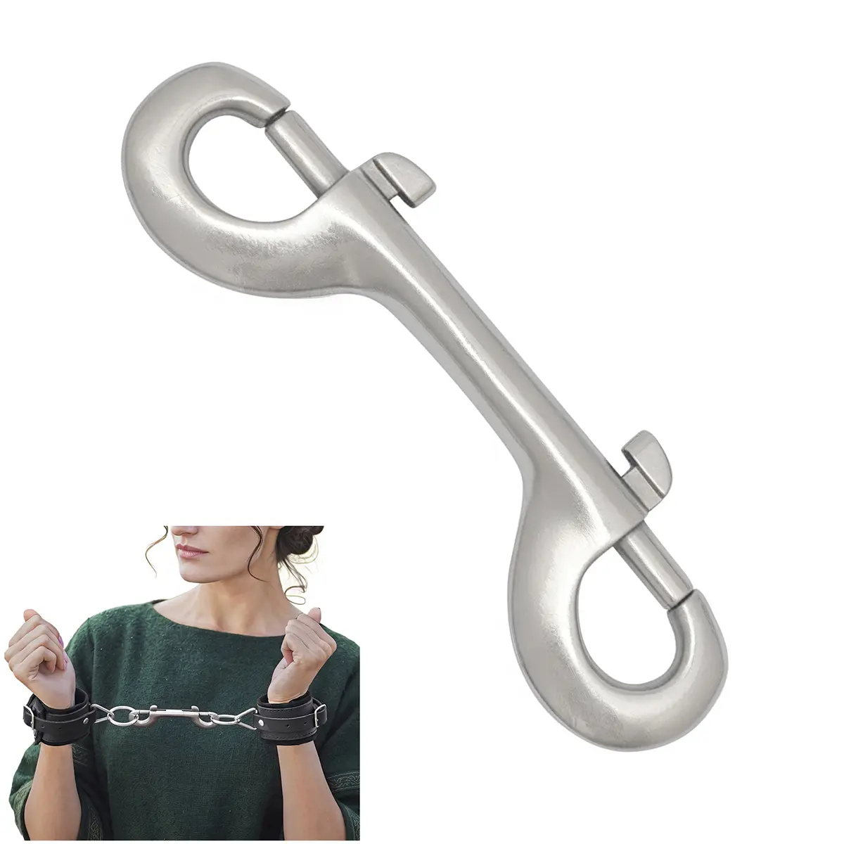 Nickel Plated Double Ended Bolt Snap Hook for Straps & Leathercraft