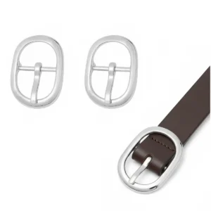 Nickel Plated Oval Belt Buckle for Leather Craft
