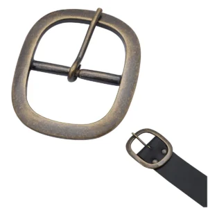 Brass oval belt buckle