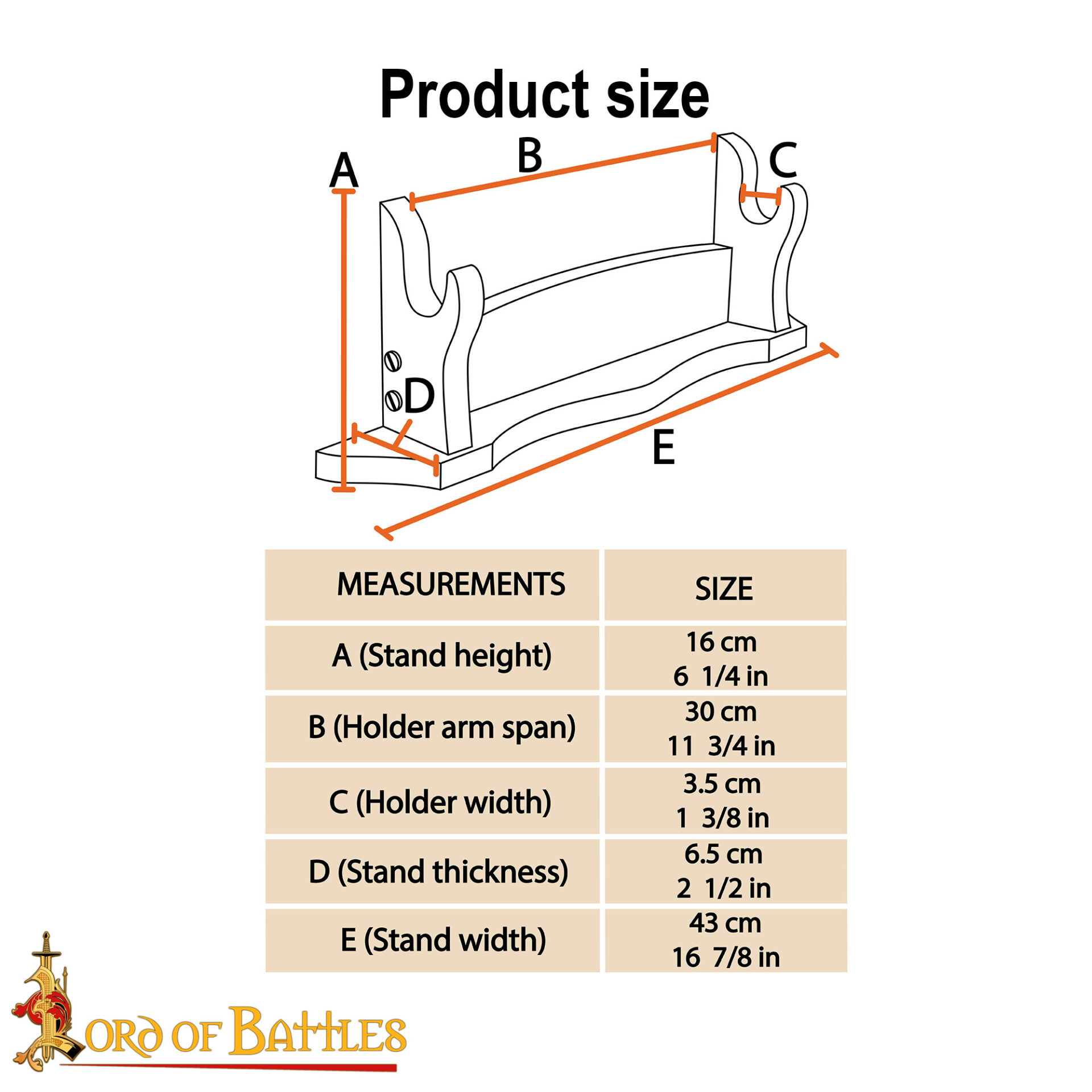 Handcrafted Genuine Hardwood Single Tier Sword and Axe Stand-26150 2 Sword Display Stand