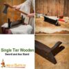 Handcrafted Genuine Hardwood Single Tier Sword and Axe Stand-26150 9 Sword Display Stand