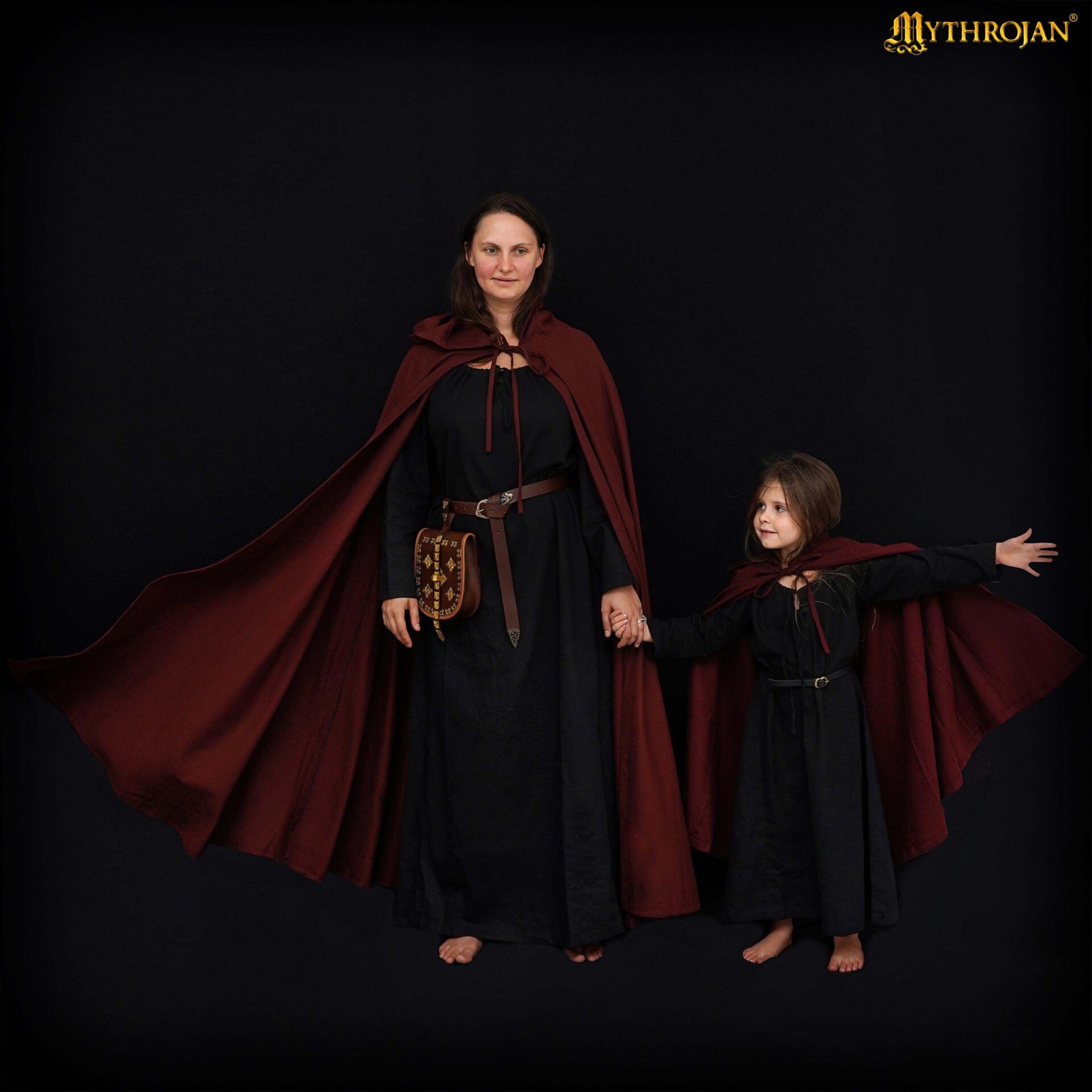 Medieval Hooded Cape Cotton Cloak-300981BR 5 Medieval Hooded Cape
