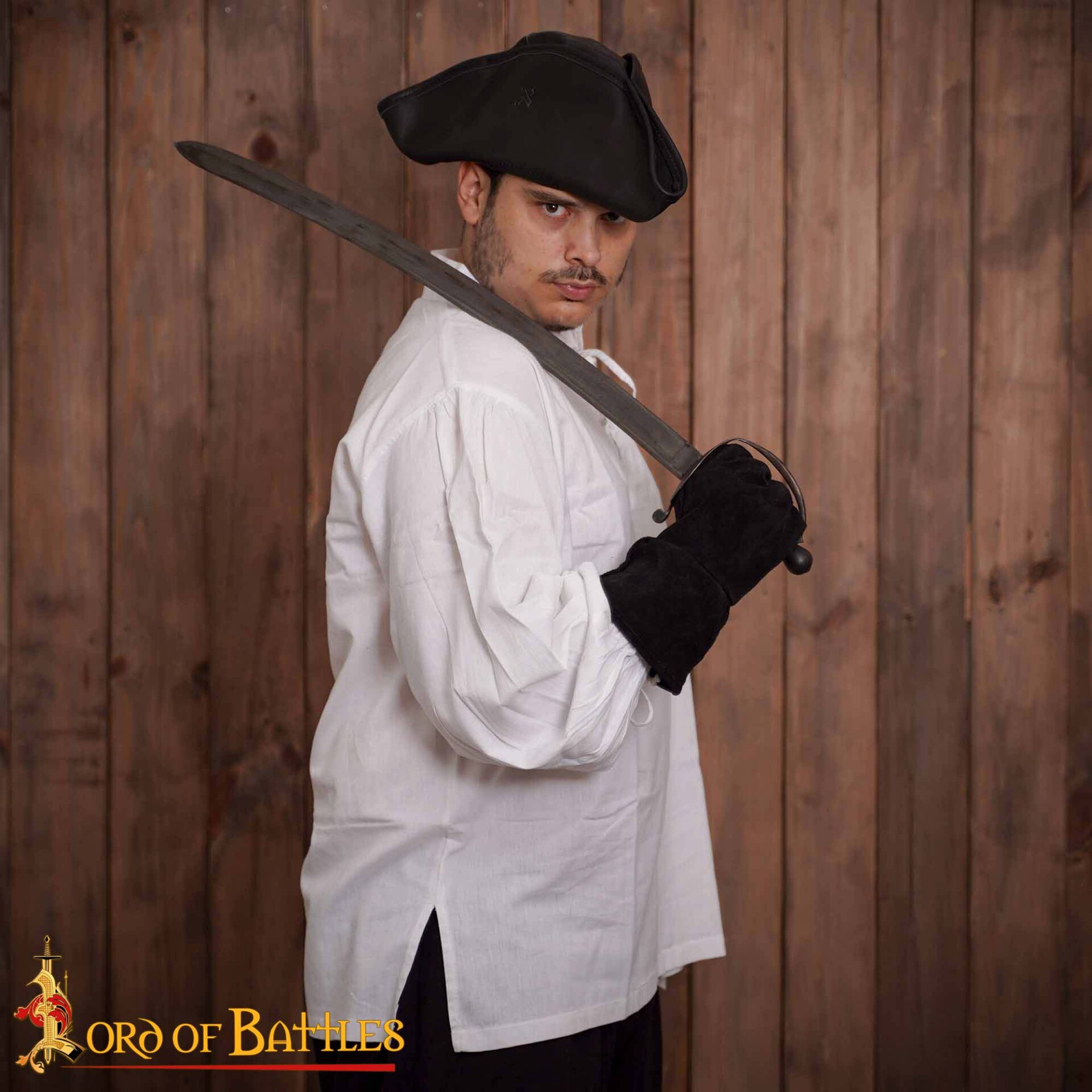 17th Century Pirate Cotton Shirt with Drawstring Neck-7701W 4 Shirt cotton flex