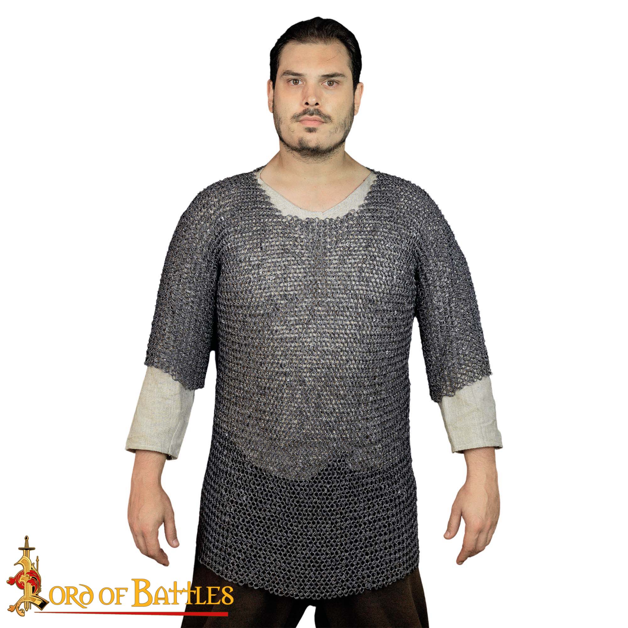 13th Century Chainmail Haubergeon Mild Steel Round Ring Round Riveted 10mm16g-161N 3 Chainmail Haubergeon