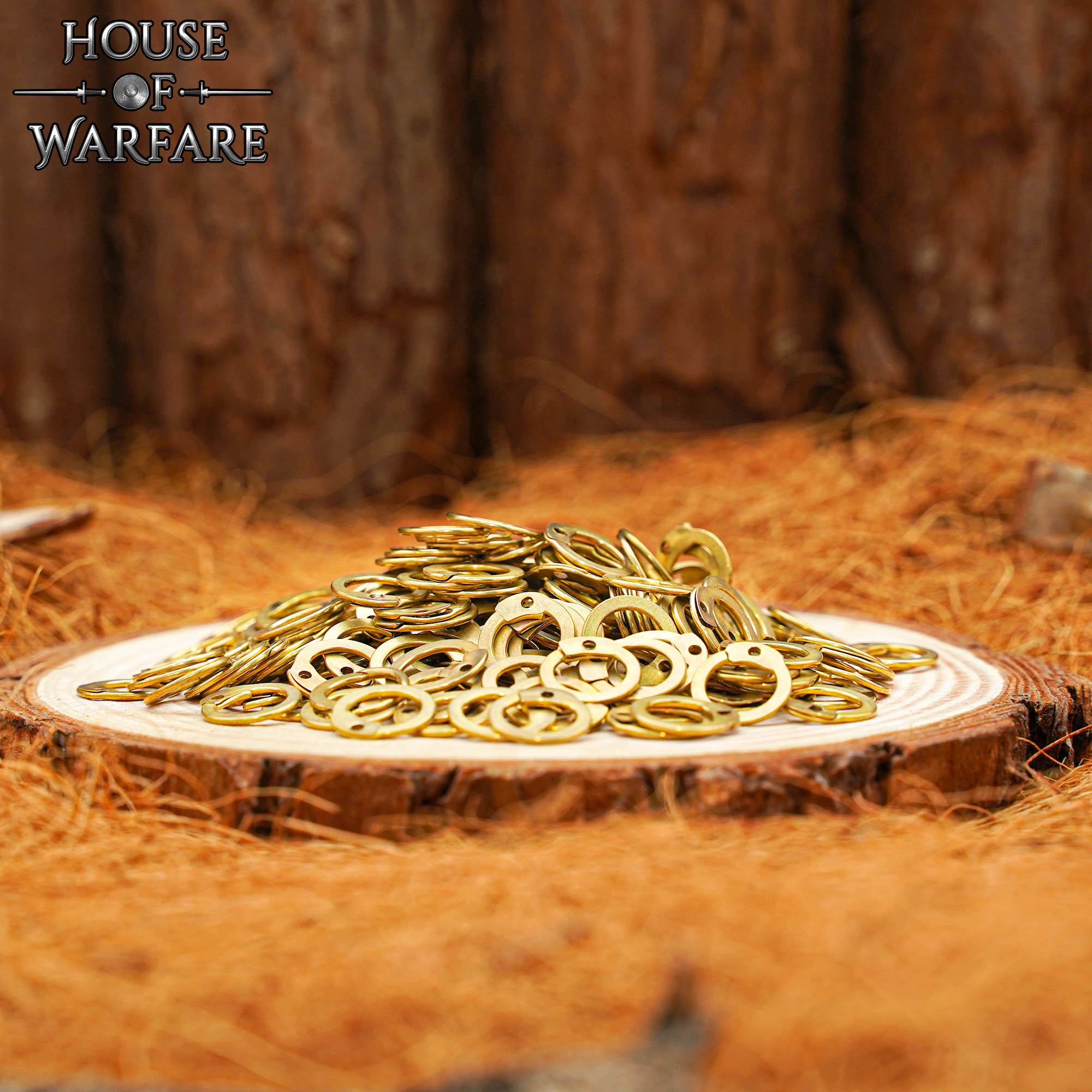 Loose Brass Flat Ring Round Riveted – 8mm 17 Gauge – Set of 100 pcs – Medieval Chainmail Repair Rings Chainmail Rings