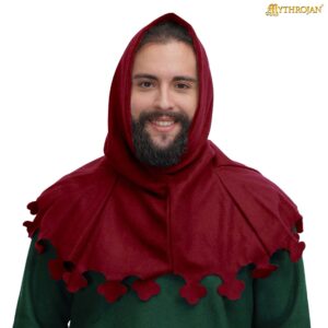 14th Century Wool Hood with Dagged Edge Medieval Liripipe Style-701487M 3 liripipe woolen hood