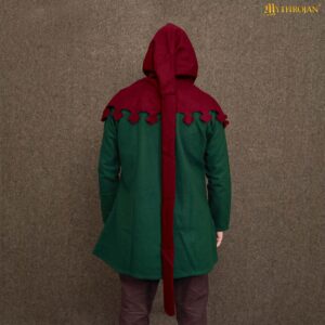 14th Century Wool Hood with Dagged Edge Medieval Liripipe Style-701487M 4 liripipe woolen hood