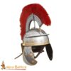 1st Century Roman Centurion Helmet Steel Galea With Red Crest-26065P 4 Steel Helmet