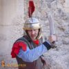 1st Century Roman Centurion Helmet Steel Galea With Red Crest-26065P 7 Steel Helmet