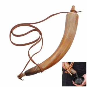 Viking Powder Horn with Leather Strap
