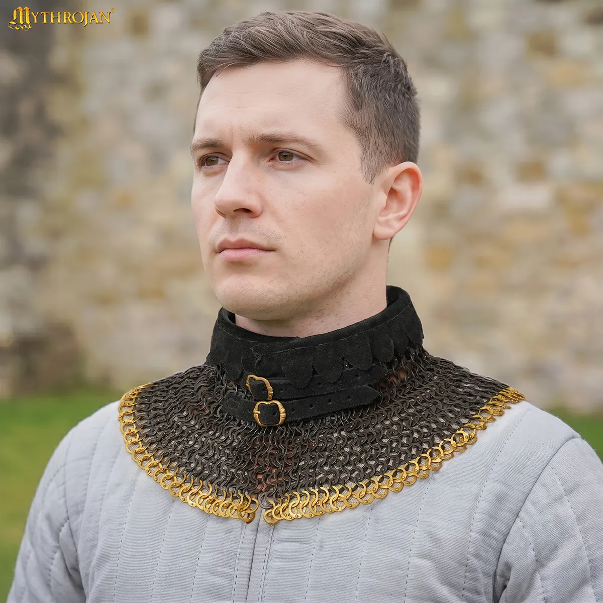 Riveted Chainmail Collar Flat Ring Round Rivet With Alt Flat Solid Rings, 9mm 18 Gauge - Image 4