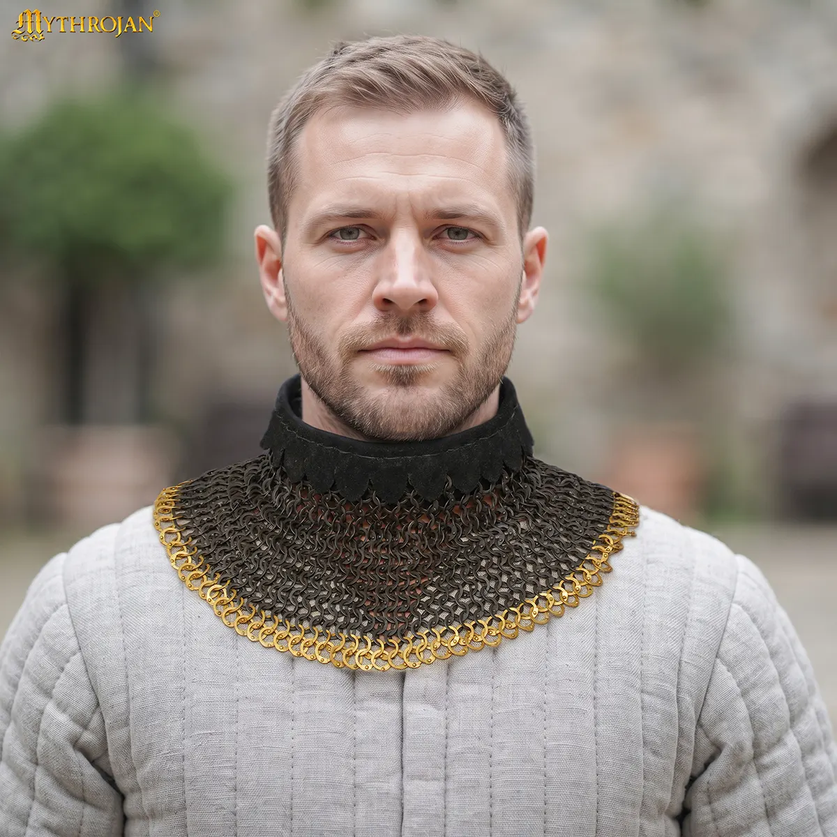 Riveted Chainmail Collar Flat Ring Round Rivet With Alt Flat Solid Rings, 9mm 18 Gauge - Image 9