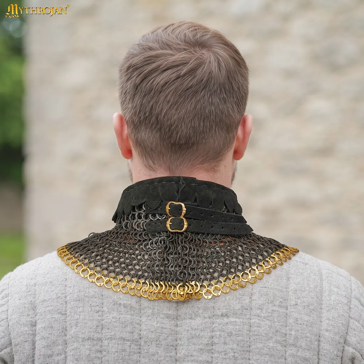 Riveted Chainmail Collar Flat Ring Round Rivet With Alt Flat Solid Rings, 9mm 18 Gauge - Image 10