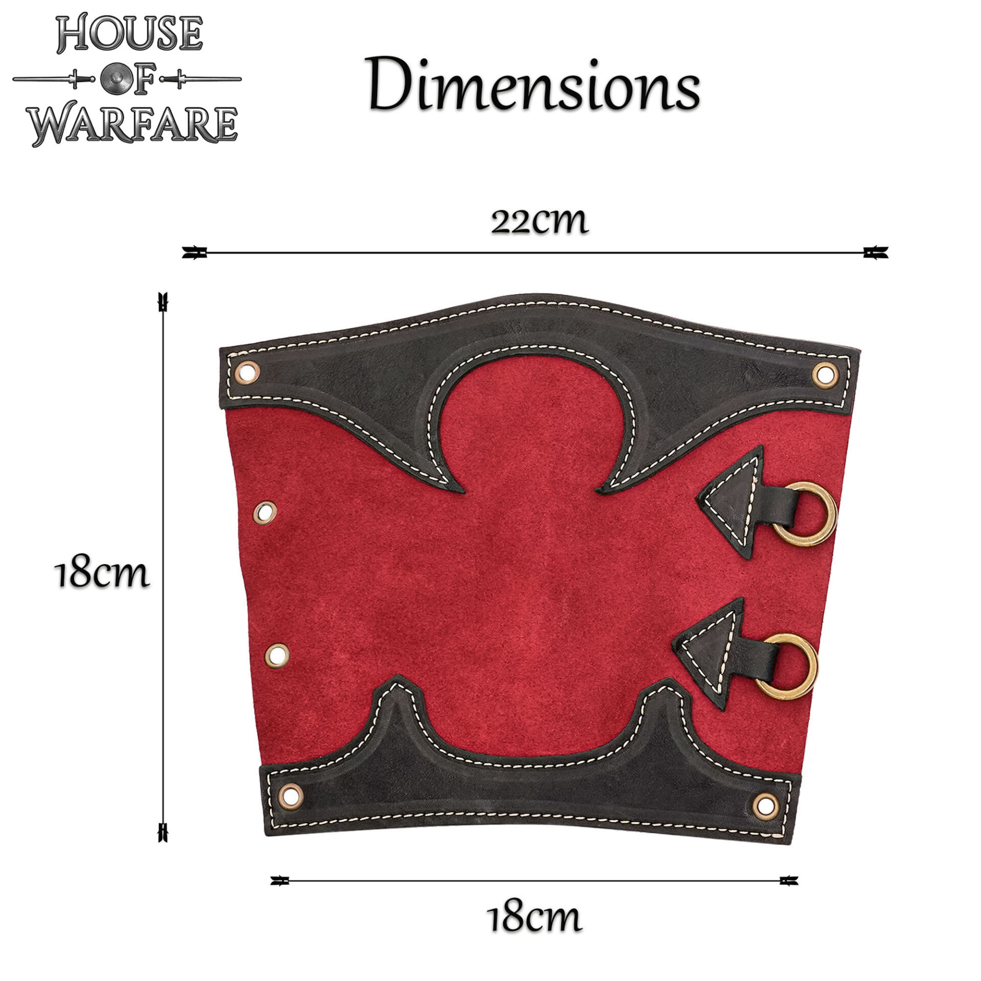 701757BK&R_2 Arcane Red Leather Bracers