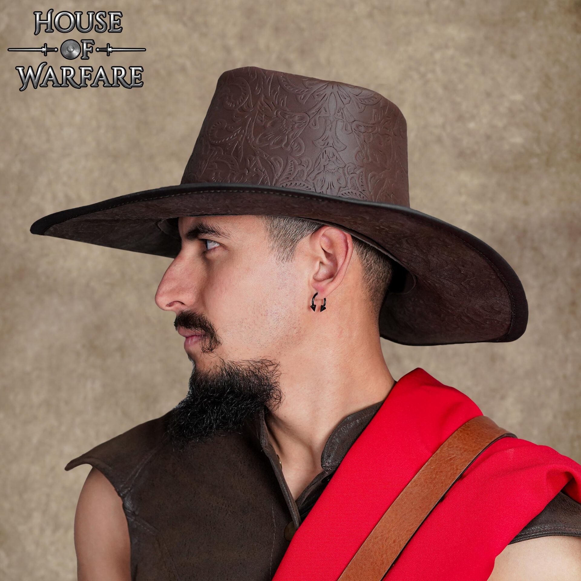 701758BRE_4 Van Helsing leather hat