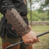 Handcrafted Genuine Leather Pangolin Scale Bracers-701776BR Bracers
