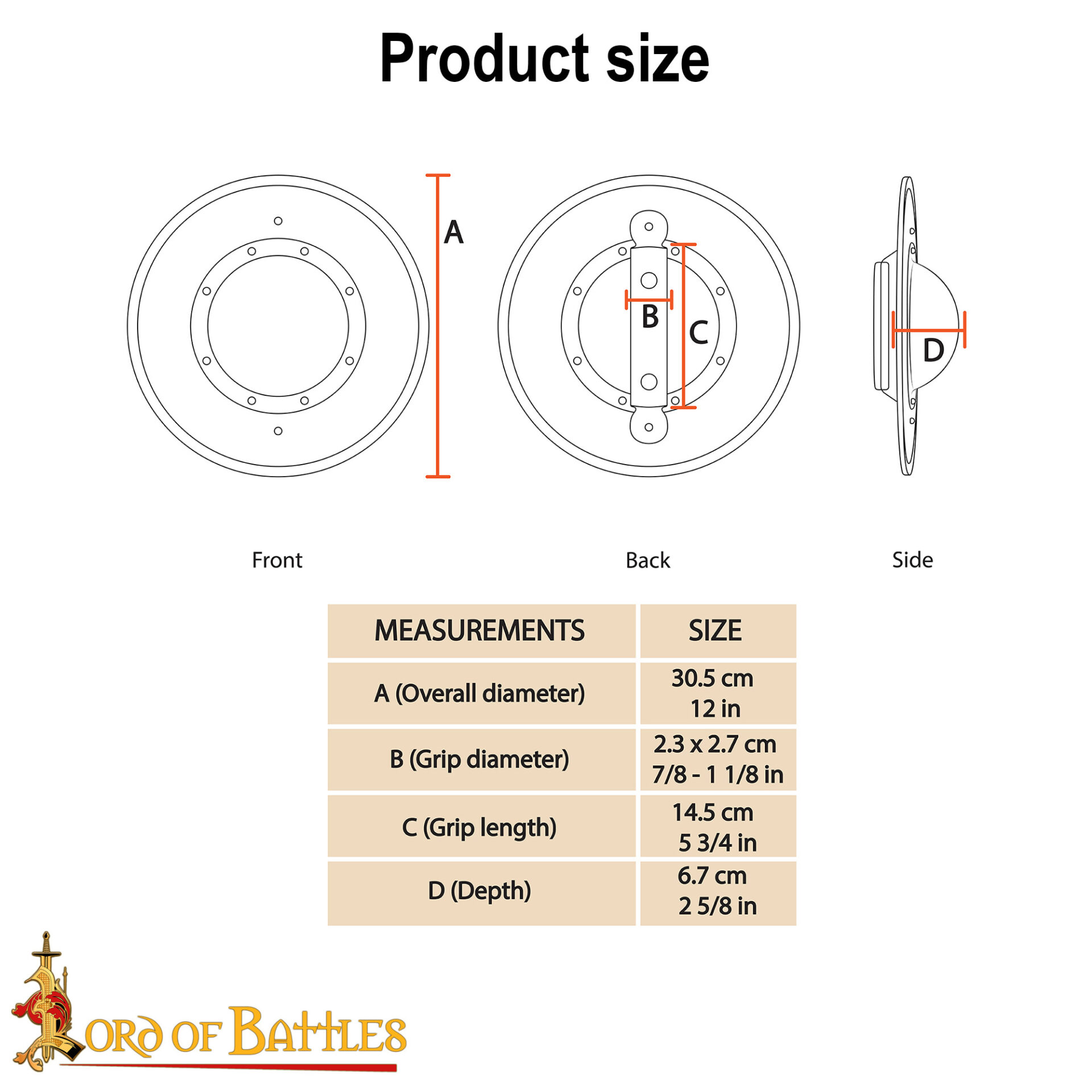 Medieval Steel Buckler Shield Round with Grip Handle - 2124BK14 2 Medieval Fencing Buckler