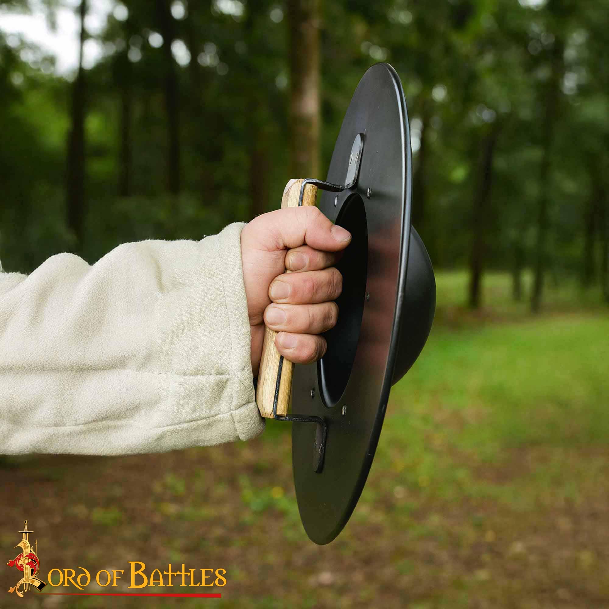 Medieval Steel Buckler Shield Round with Grip Handle - 2124BK14 6 Medieval Fencing Buckler
