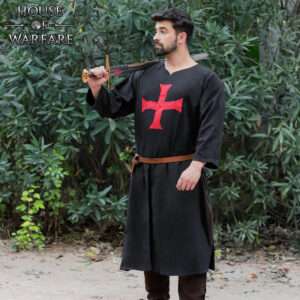 Templar Knight Crusader Tunic Black with Red Cross - 700929 1