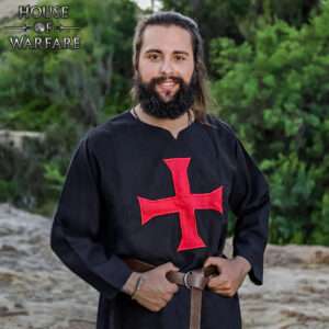 Templar Knight Crusader Tunic Black with Red Cross - 700929 5