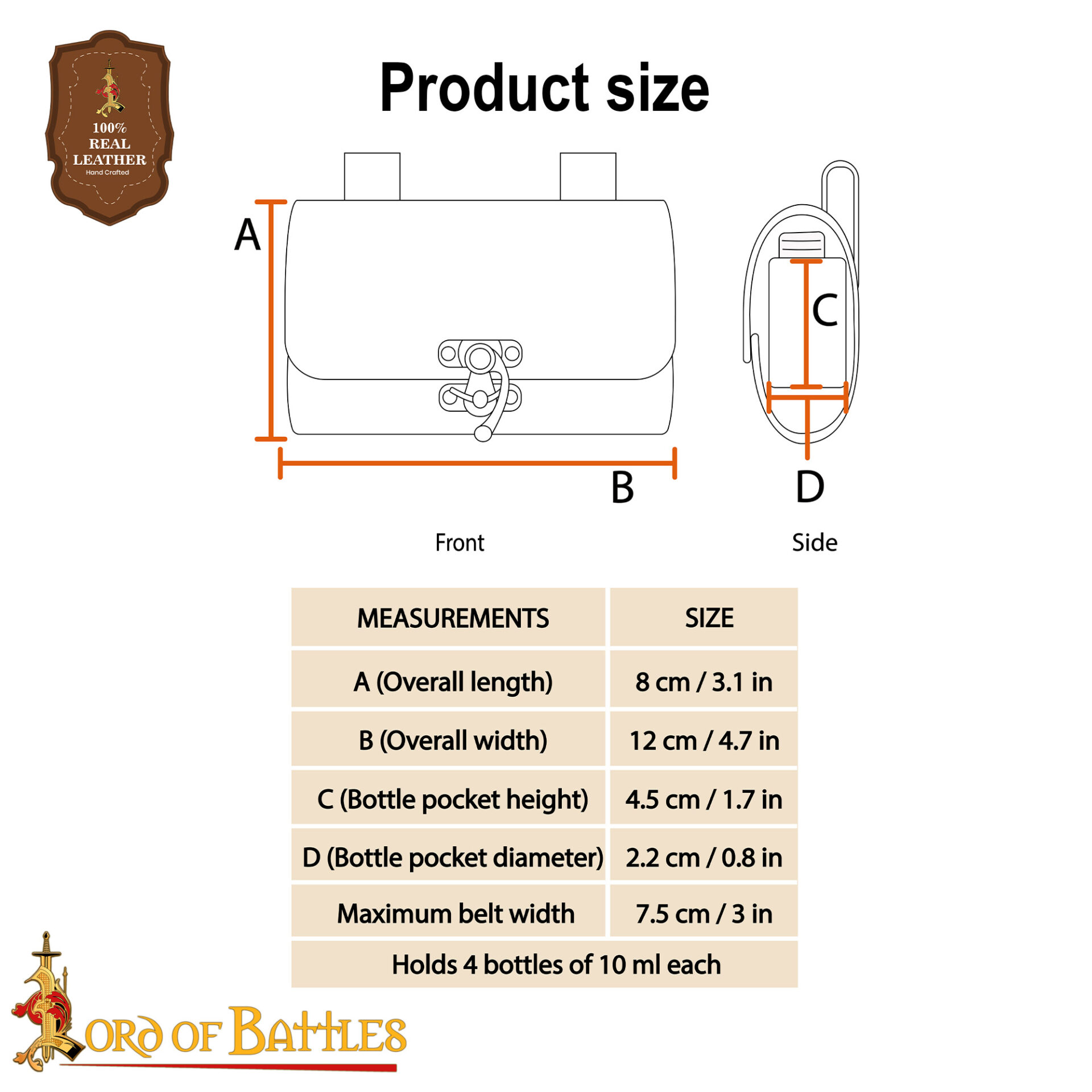 15th Century Leather Apothecary Pouch with Glass Bottles Medieval Herbalist Kit- 26250BR 2 Elfic potion belt pouch