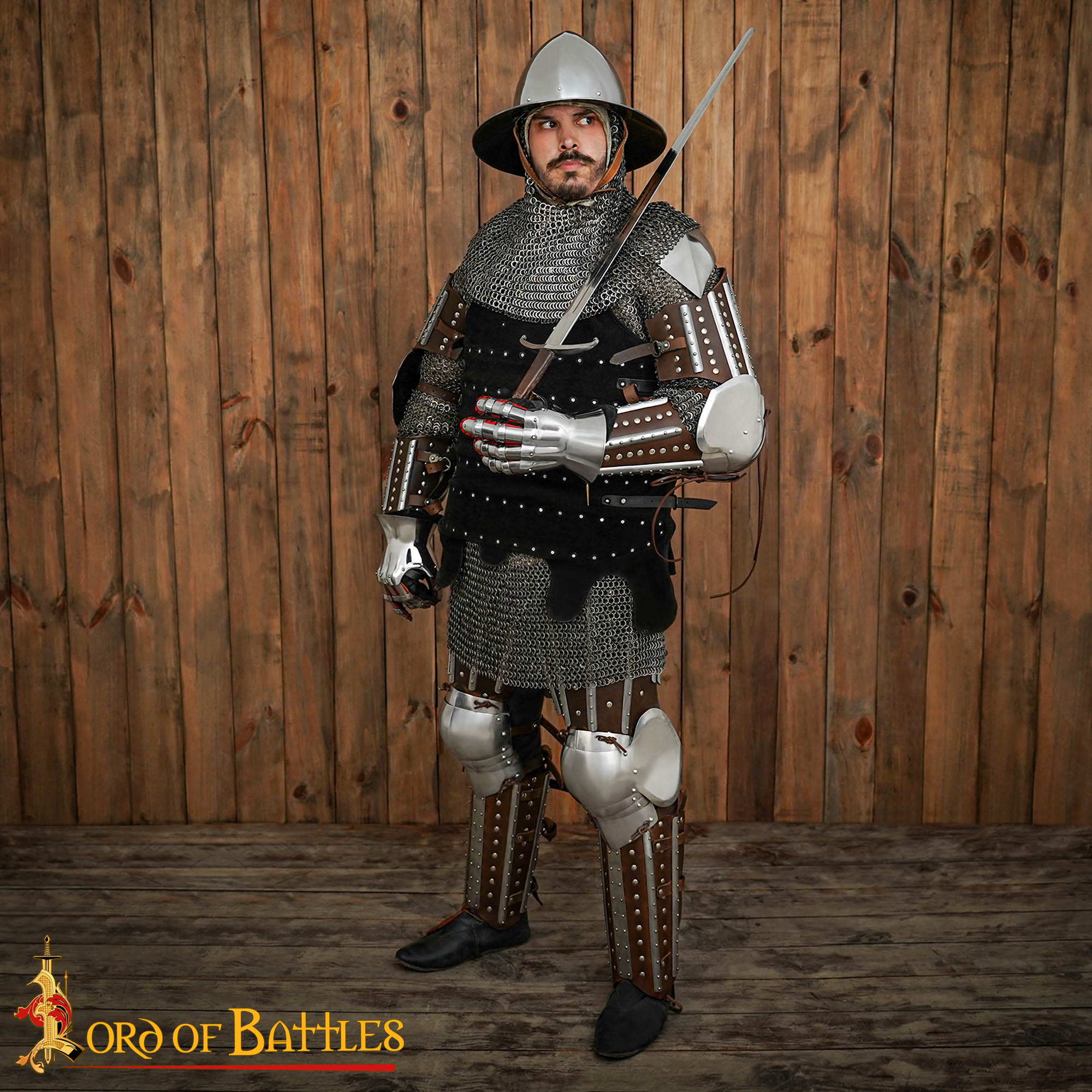 Late Medieval Splint Leg Harness – Brigandine Leg Armour (14th–15th Century Design) Late Medieval Splint Leg Harness