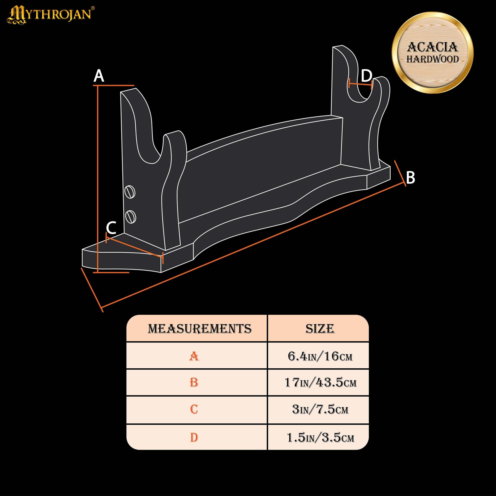 19th Century Victorian Solid Wood 1-Tier Sword Stand-300617D 2 Sword Stand