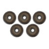 9720-5pcs_0 Set of five antique-finish brass washers with decorative patterned design