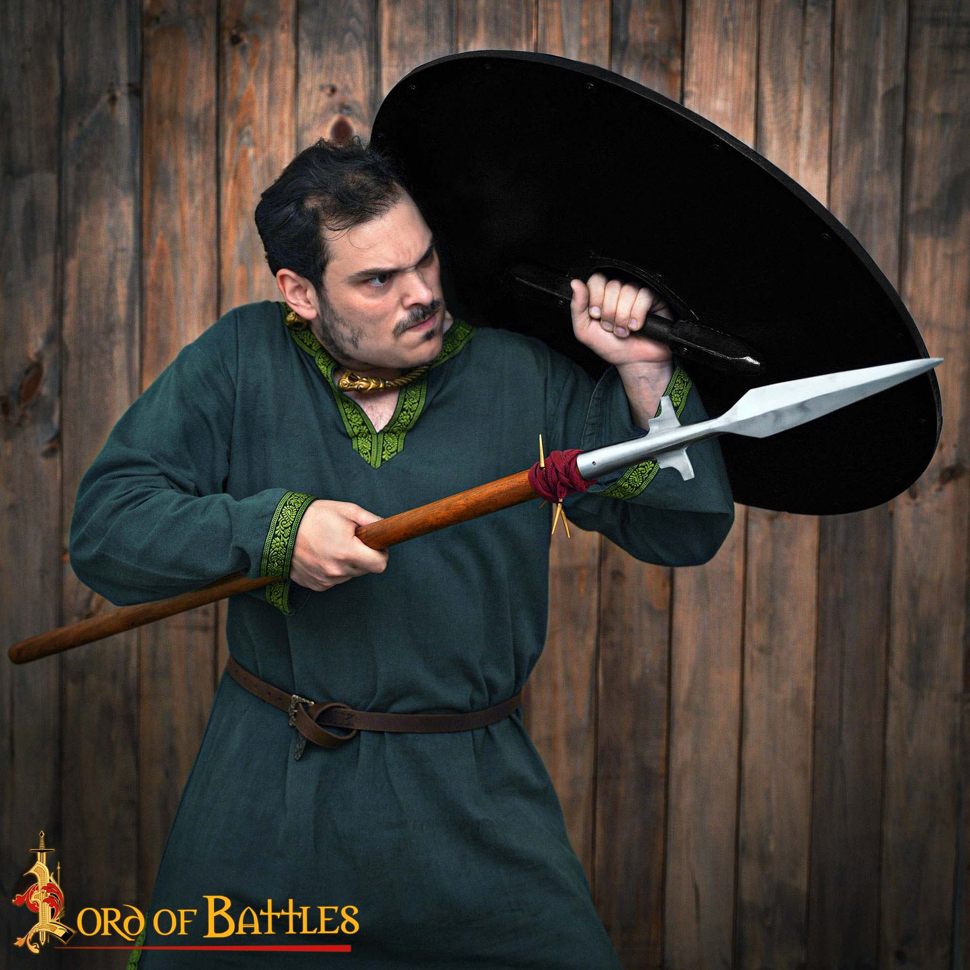 9th Century Viking Round Shield with Steel Boss-2135 6 Wooden Shield