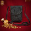 Medieval Leather Belt Pouch with Horn Toggle-300675BK Mythrojan Belt Pouch Costume Accessories LARP Waist Bag 11″ X 9″