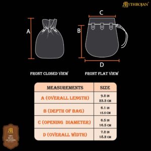 Mythrojan Gold and Dice Medieval Drawstring Bag Suede Leather Pouch-301016Bk 2 Belt Pouch
