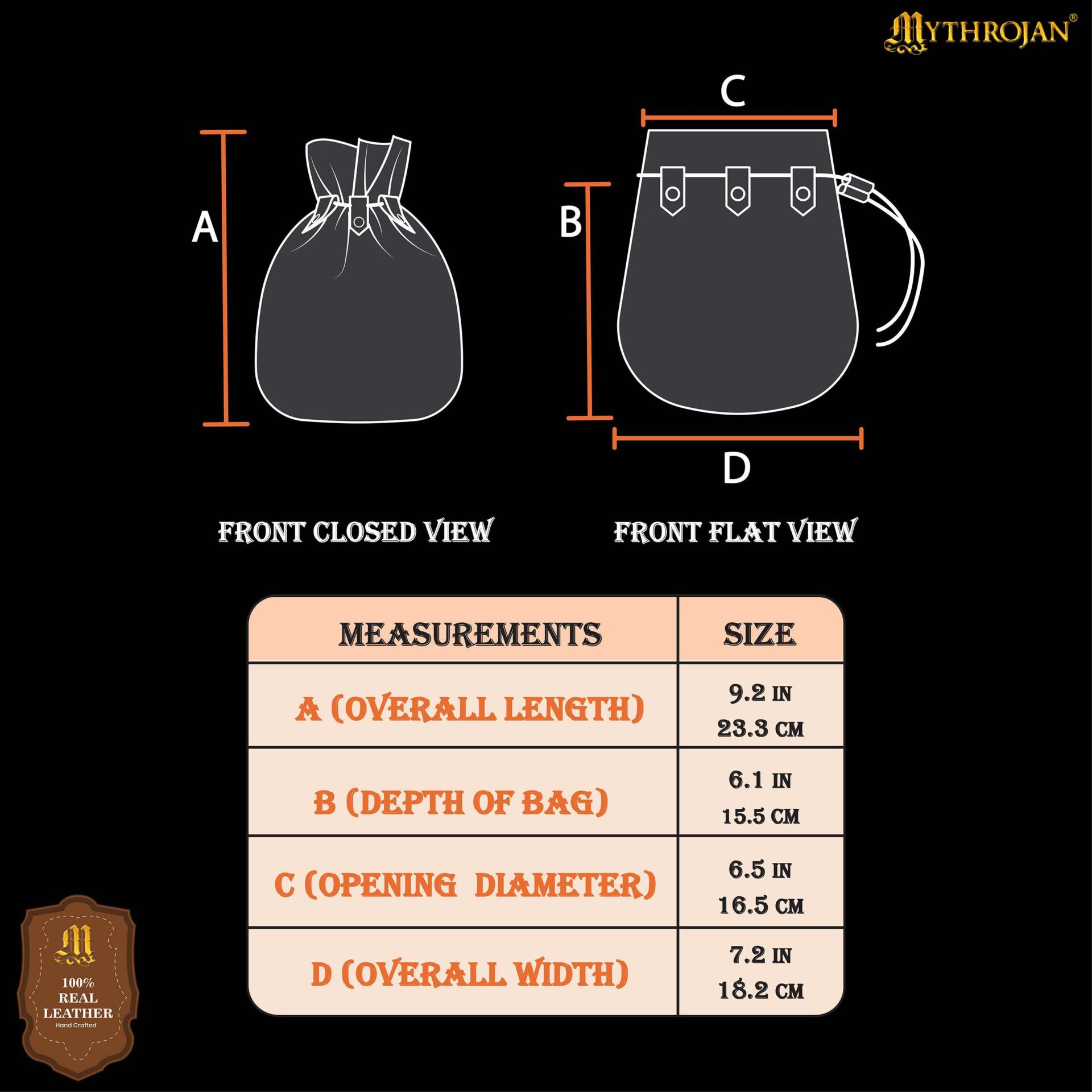 Mythrojan Gold and Dice Medieval Drawstring Bag Suede Leather Pouch-301016Bk 2 Belt Pouch