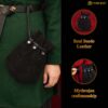 Mythrojan Gold and Dice Medieval Drawstring Bag Suede Leather Pouch-301016Bk 4 Belt Pouch