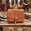 Mythrojan Medieval Leather Belt Pouch Handmade Genuine Leather Waist Bag-300354 medieval leather bag