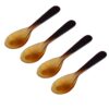 1 Mythrojan 4pcs Buffalo Horn Spoons Polished Finish Handcrafted from Genuine Ox Horn Fully Functional Horn Accessory for Reenactments