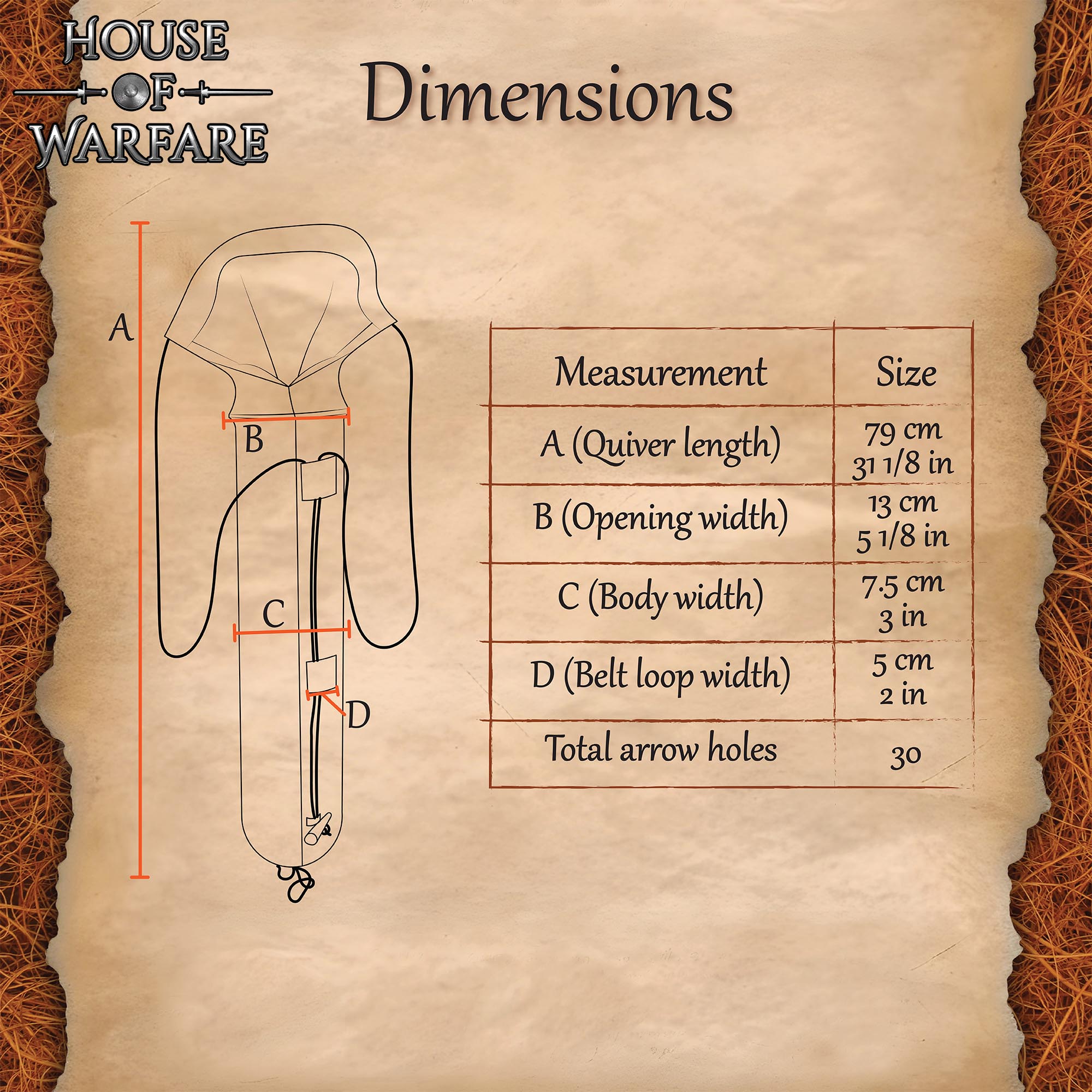 Medieval Canvas Quiver - Handmade Archery Arrow Holder for LARP & Reenactment Medieval Canvas Quiver