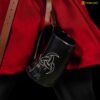 Mythrojan Viking Drinking Tankard with Medieval Buckle Leather Strap & Mythrojan Bag