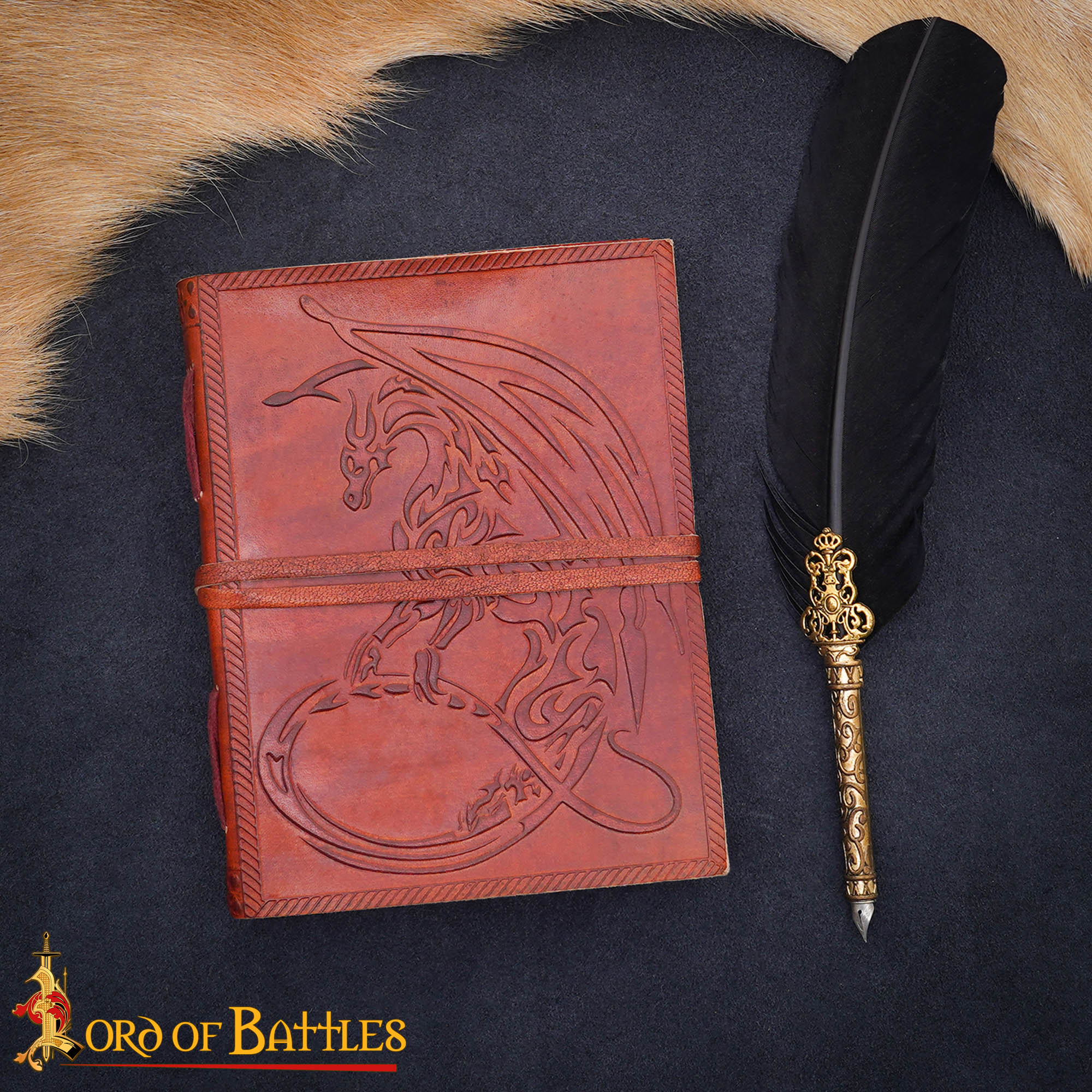 Celtic Dragon Handcrafted Leather Journal-25127 Celtic Dragon Leather Journal