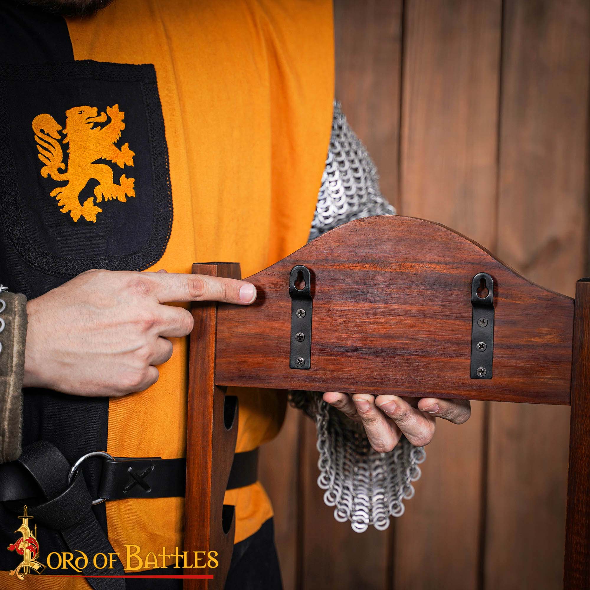 Eight Tier Handcrafted Genuine Hardwood Sword and Axe Stand-26154 6 Stand