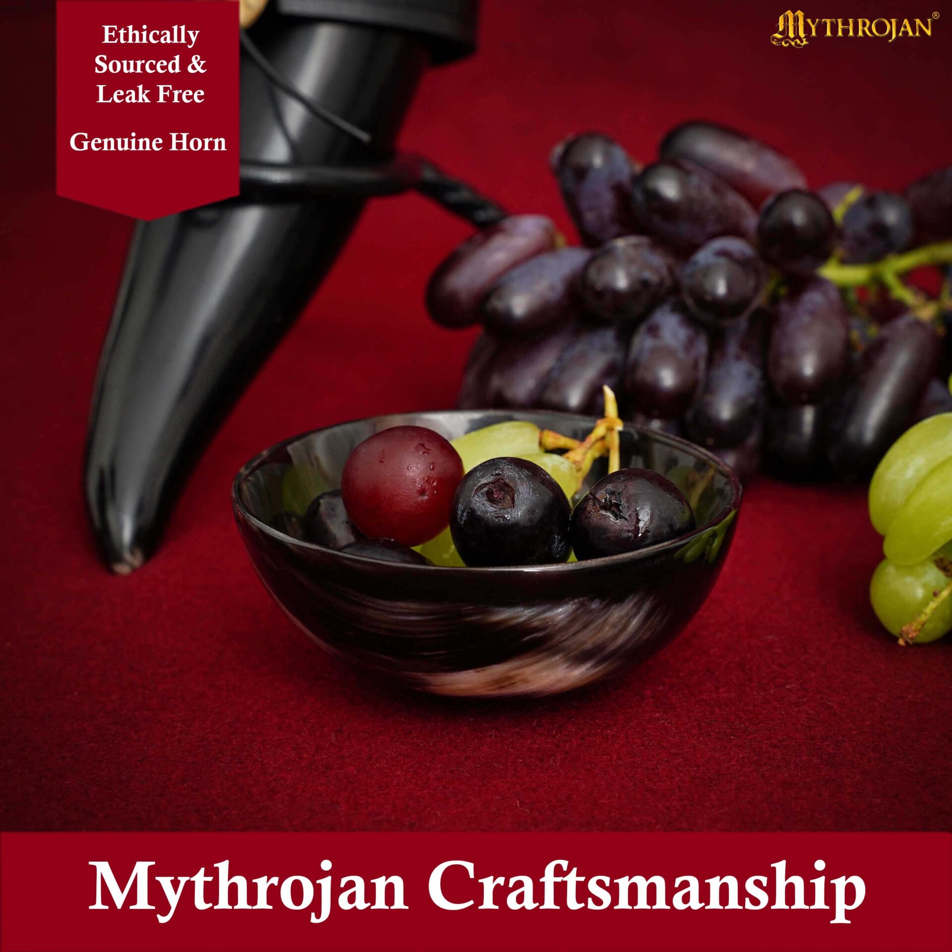 Premium Viking Ox Horn Bowl – Handcrafted Medieval Dish Horn Bowl