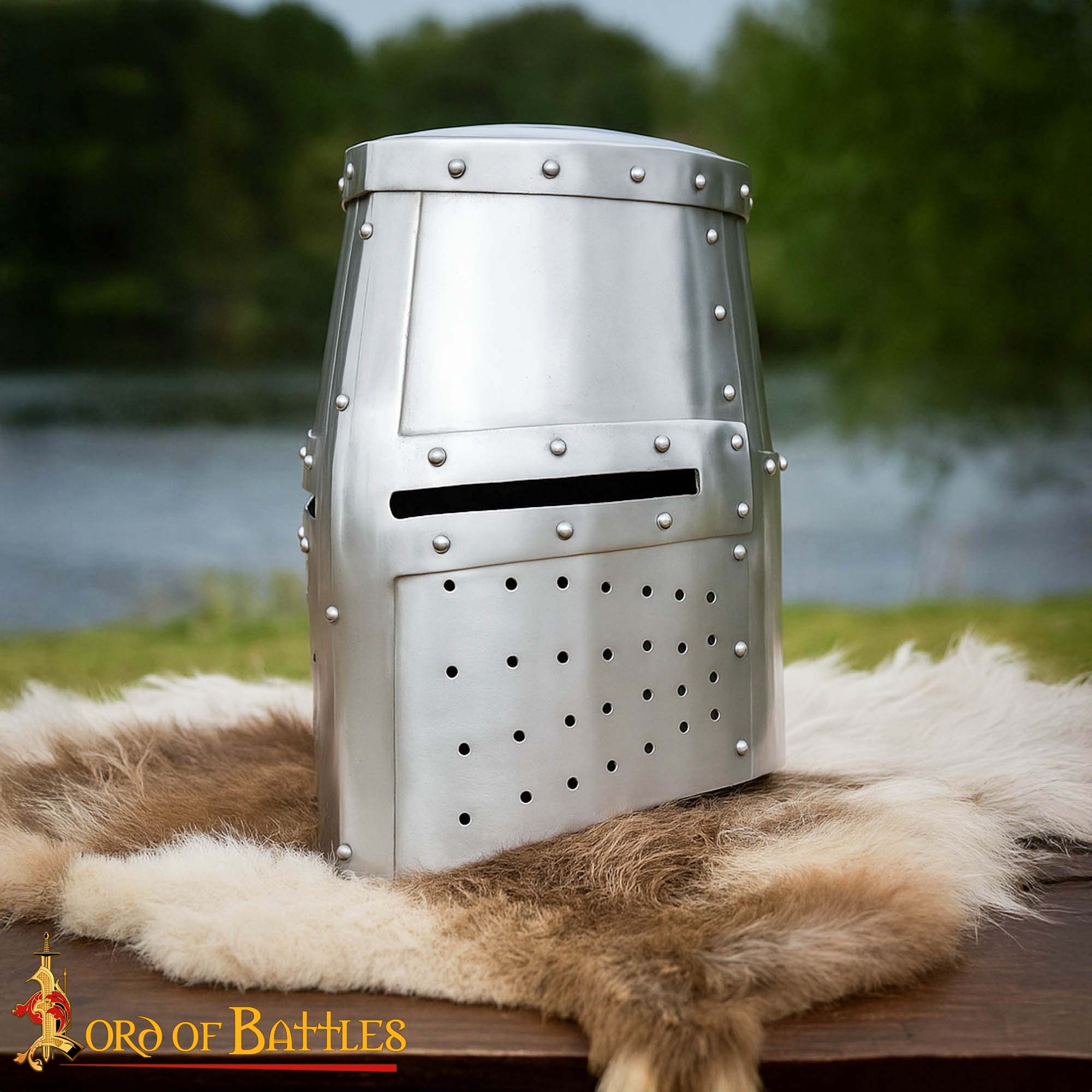 13th 14th Century Great Pot Helm Medieval Knight Steel Helmet - 2252PL 4 Great Pot Helm