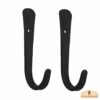 500267OB-2SET_1 Rustic Forged Iron Wall Hooks, Heavy Duty Retro Utility Hooks for Hanging Coat, Bag, Towel, Robe, Hat and More, Finish: Oil Blackened