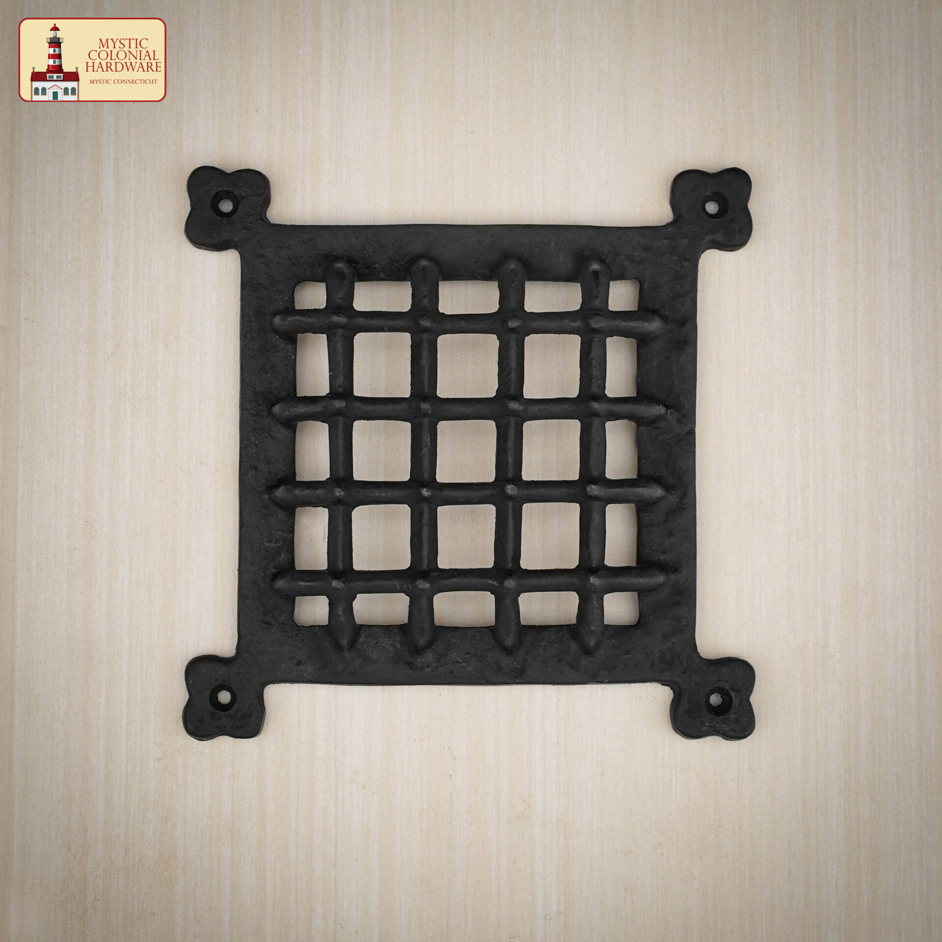 Mystic Colonial Hardware Solid Cast Iron Decorative Grille – Rustic Speaksy Vent Cover for Cabinets, Shutters, Doors, and Air Vents Iron Speakeasy door Grill