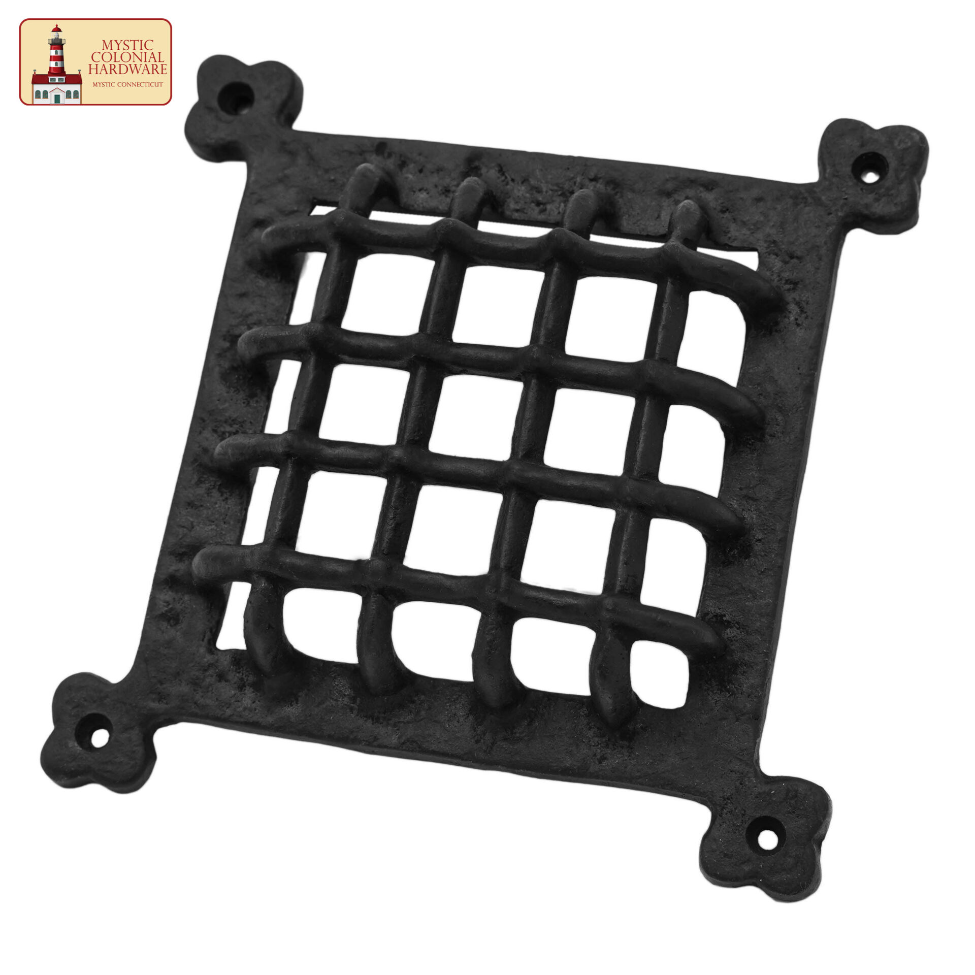 Mystic Colonial Hardware Solid Cast Iron Decorative Grille – Rustic Speaksy Vent Cover for Cabinets, Shutters, Doors, and Air Vents Iron Speakeasy door Grill