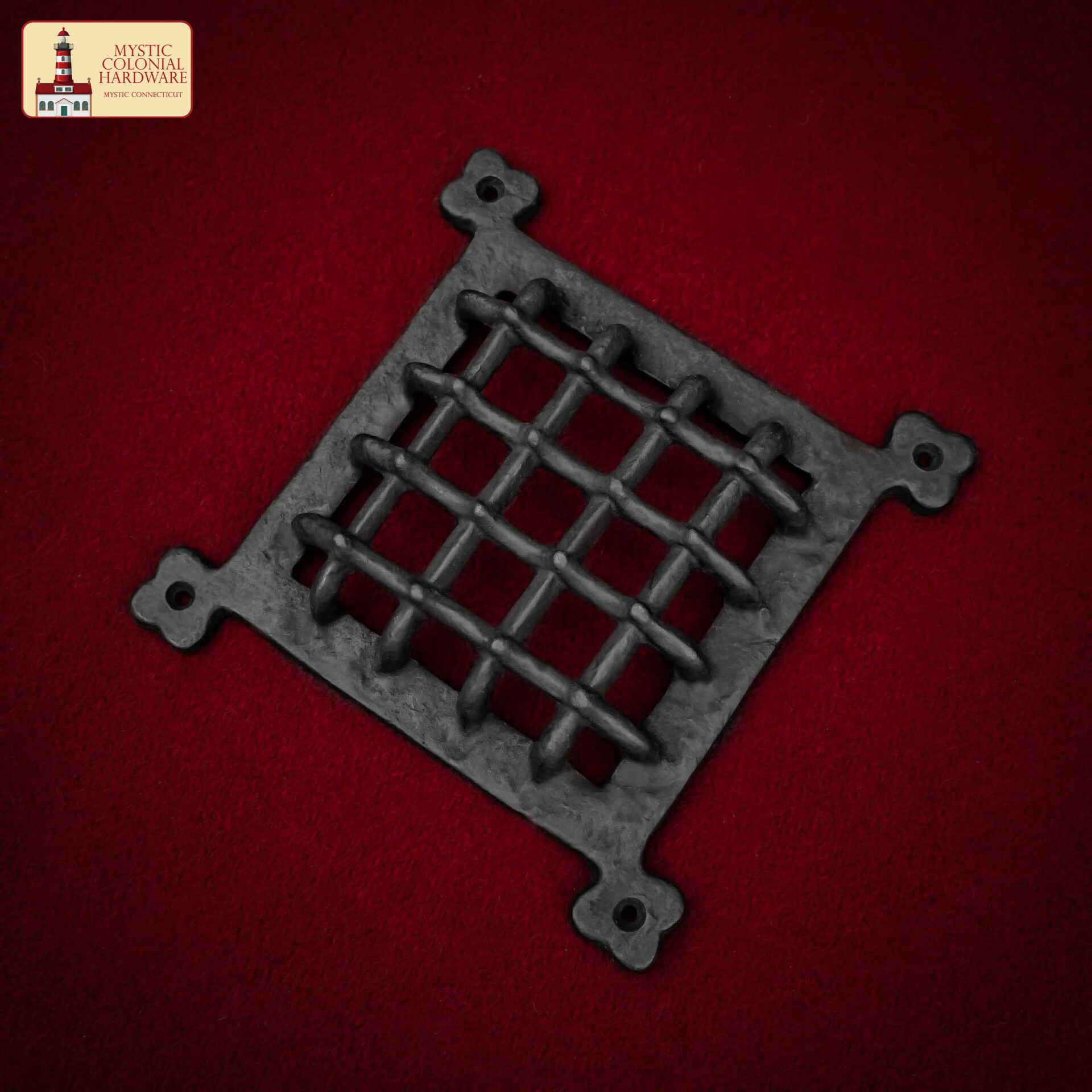 Mystic Colonial Hardware Solid Cast Iron Decorative Grille – Rustic Speaksy Vent Cover for Cabinets, Shutters, Doors, and Air Vents Iron Speakeasy door Grill