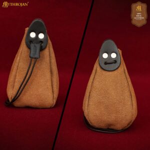 Gold and Dice Suede Leather Drawstring Pouch-300296 6 Pouch